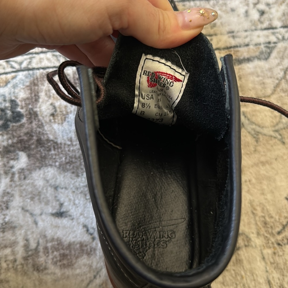 Red Wing Shoes Black Leather Lace-Up Moc Toe Boots - Picture 3 of 3